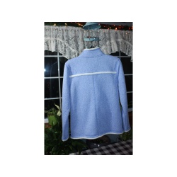 WOMANS TALBOTS BLUE AND WHITE FLEECE JACKET SIZE MEDIUM P