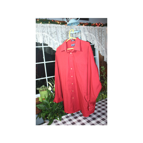 MENS STRAFFORD RED DRESS SHIRT SIZE 17 1/2 36-37