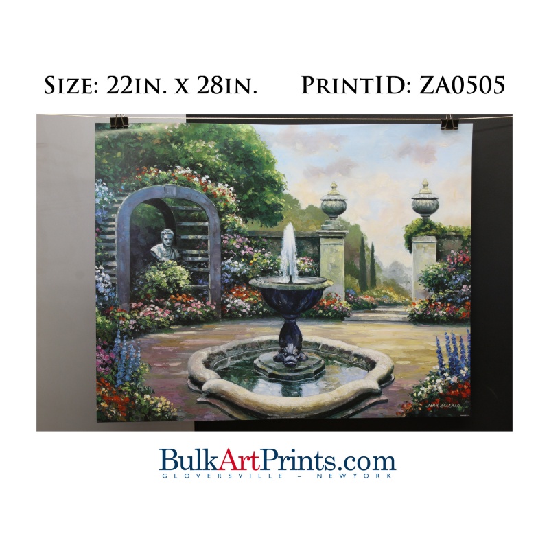 (22 x 28) Poster Art Prints ZA0505 JOHN ZACCHEO Mediterrian Garden