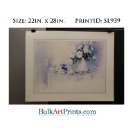 (22 x 28) Poster Art Prints SL939 Charlene Lawley Flowers on a Table