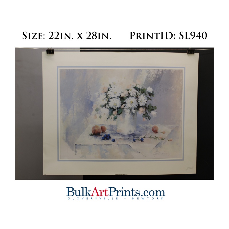 (22 x 28) Poster Art Prints SL940 Charlene Lawley Flowers Table II