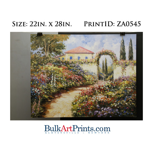 (22 x 28) Poster Art Prints ZA0545 JOHN ZACCHEO Garden Walk