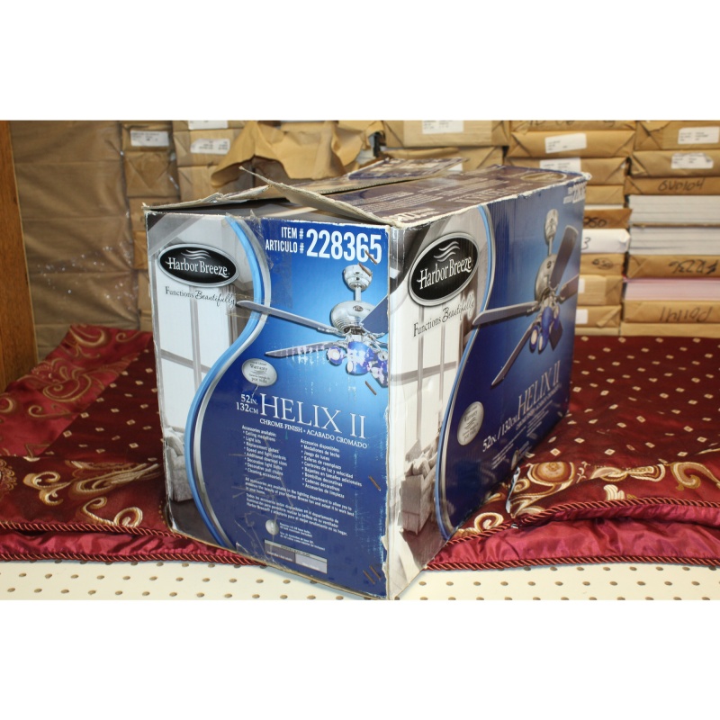 Harbor Breeze 52" Ceiling Fan Helix II Chrome & Cobalt Blue