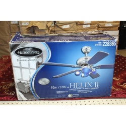 Harbor Breeze 52" Ceiling Fan Helix II Chrome & Cobalt Blue