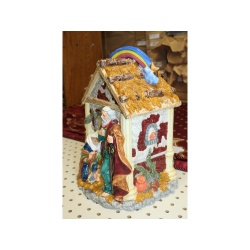 Christmas Nativity Rainbow Cookie Jar Baby Jesus by Mercuries Holiday Ceramic