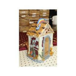 Christmas Nativity Rainbow Cookie Jar Baby Jesus by Mercuries Holiday Ceramic