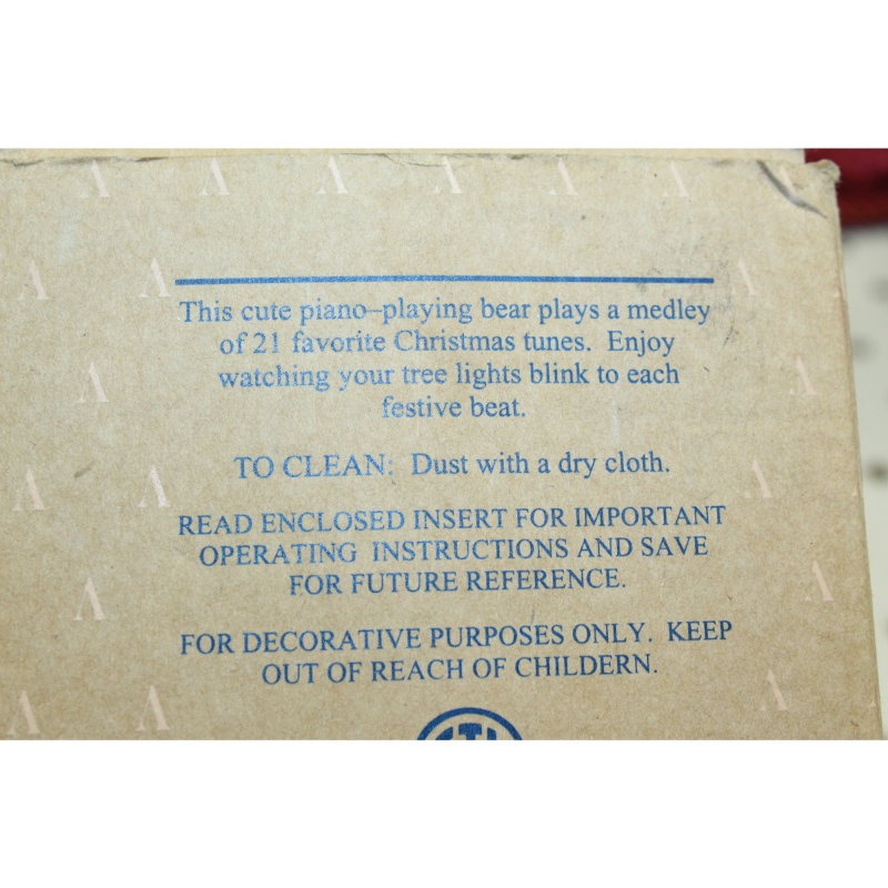 Ceramic Candle Shade Topper & Avon Play It Again Mr Keys Musical Piano Bear 1992