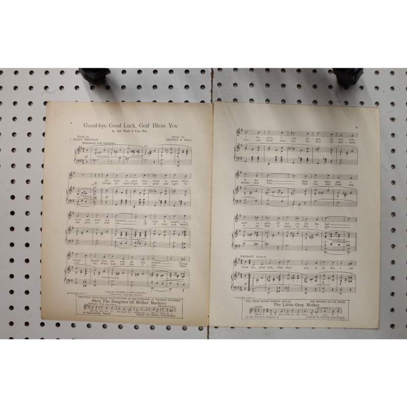 1916 - Goodbye good luck God bless you - Sheet Music