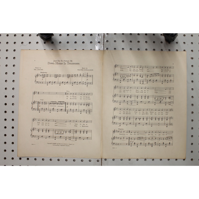 1915 - Just tried to picture me back home in Tennessee - Sheet Music