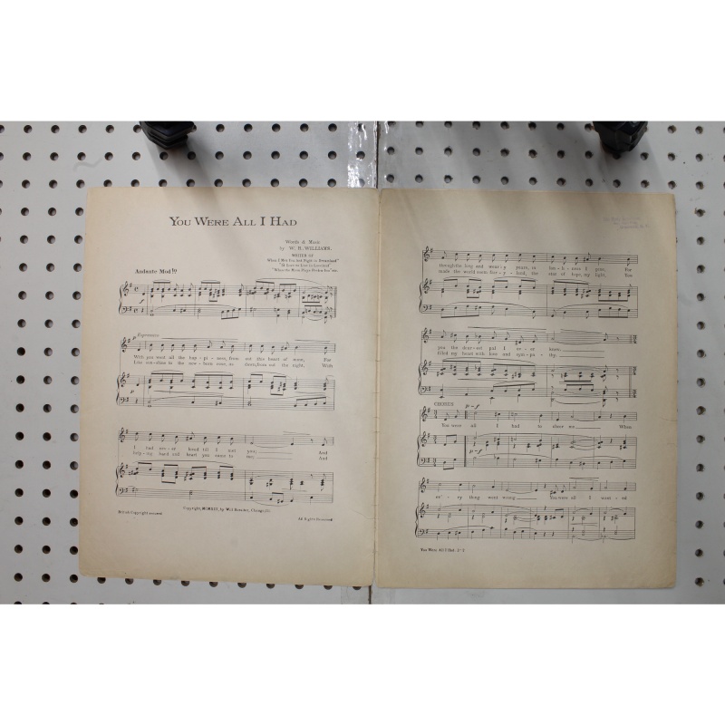 1913 - You are all I had - Sheet Music