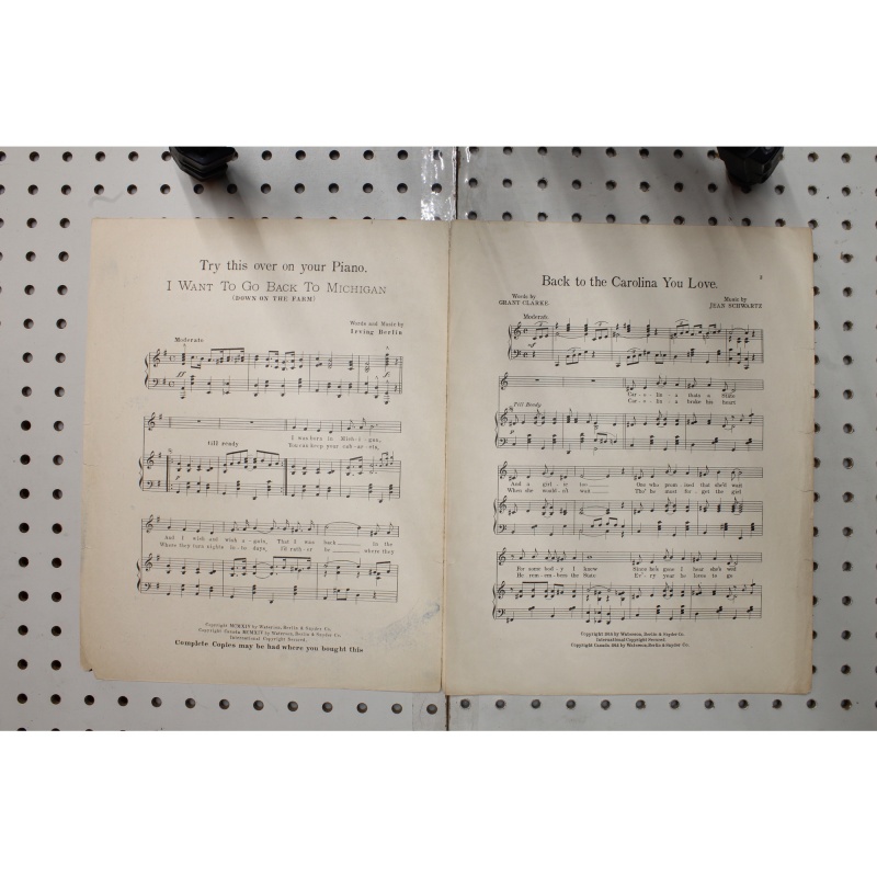 1914 - Back to the Carolina you love - Sheet Music