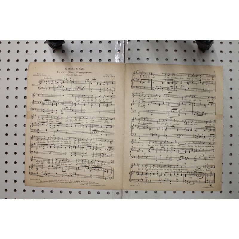 1917 - My hearts tonight in old New Hampshire - Sheet Music