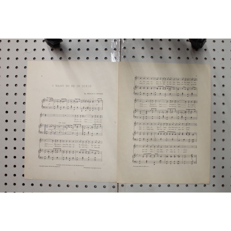 1912 - I want to be in Dixie - Sheet Music