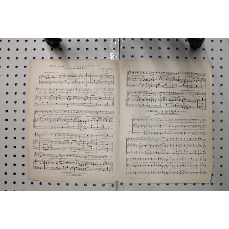 1913 - Im hitting the trail to Normandy so kiss me goodbye - Sheet Music