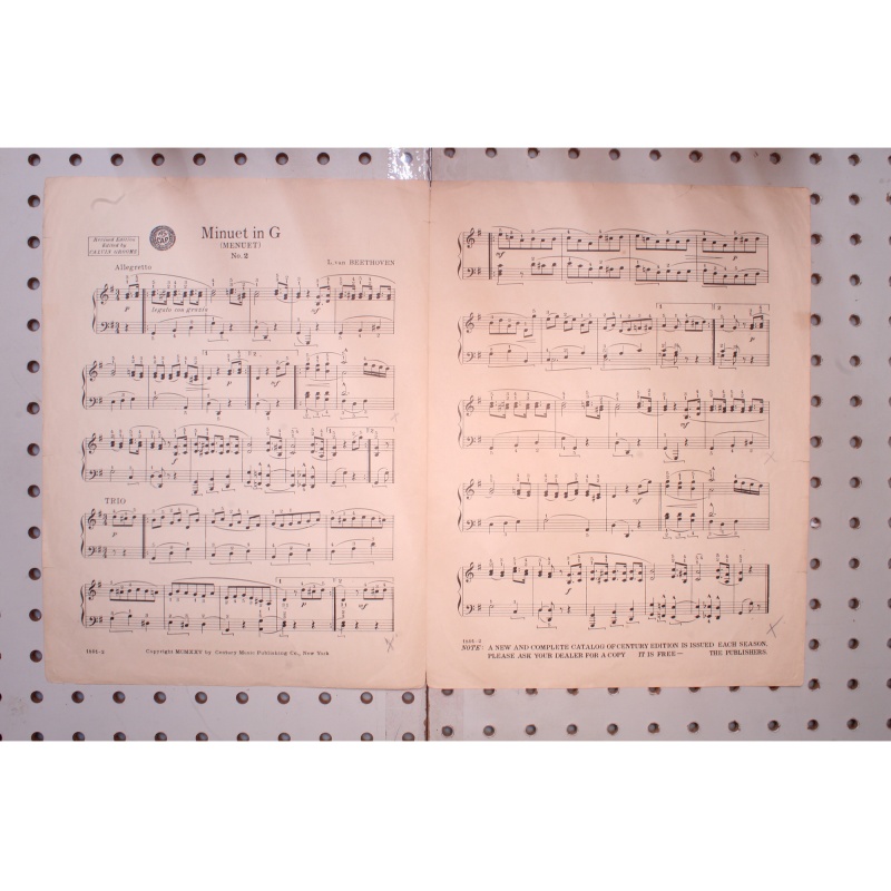 1925 - Nanuet in G No. 2 - Beethoven - Sheet Music