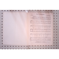 1960 - Try to remember the Fantasticks - Sheet Music