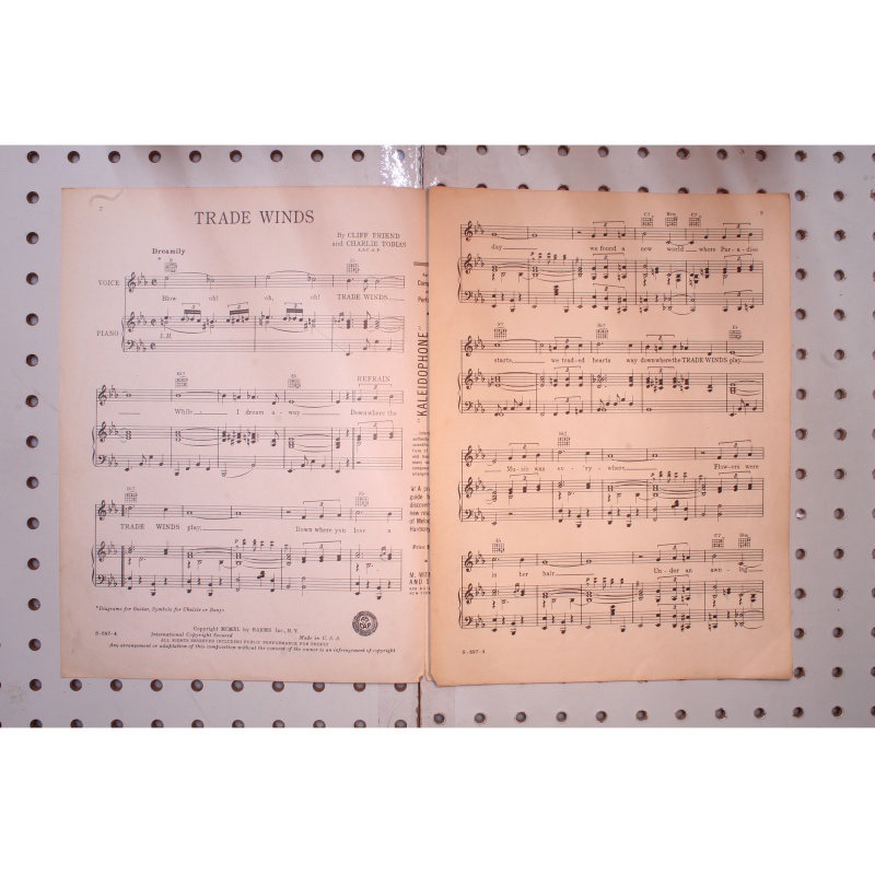 1940 - Tradewinds friend and Tobias - Sheet Music