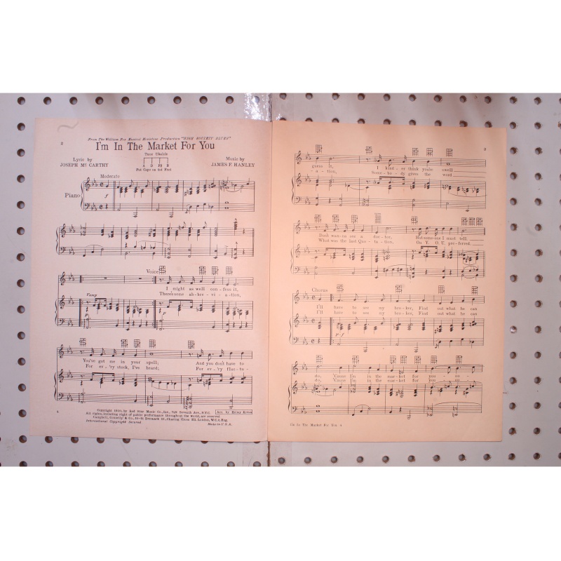 1930 - High society blues Im in the market for you - Sheet Music
