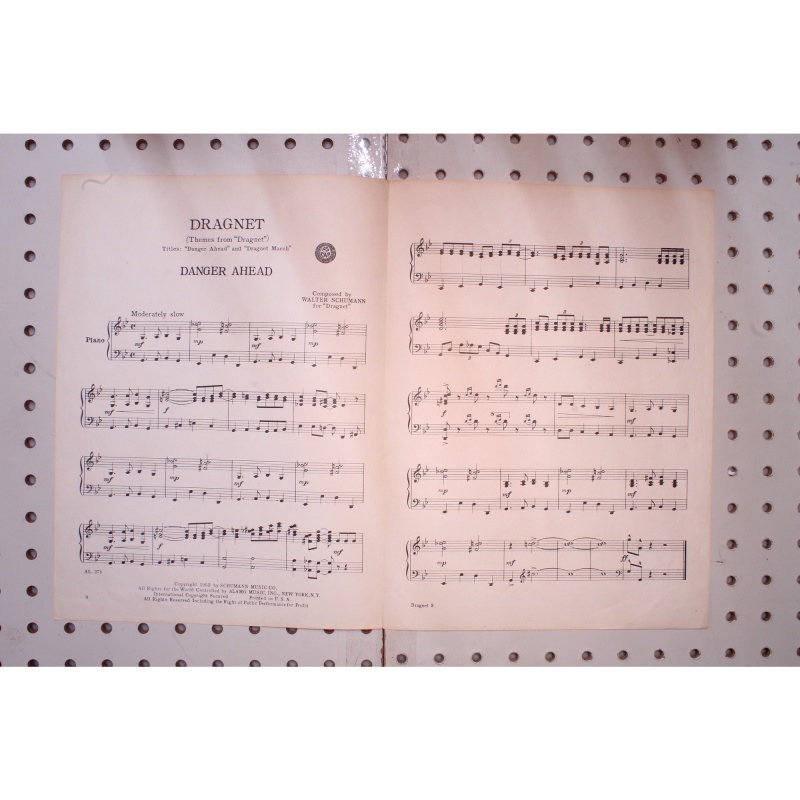 1953 - Dragnet Walter Schumann - Sheet Music