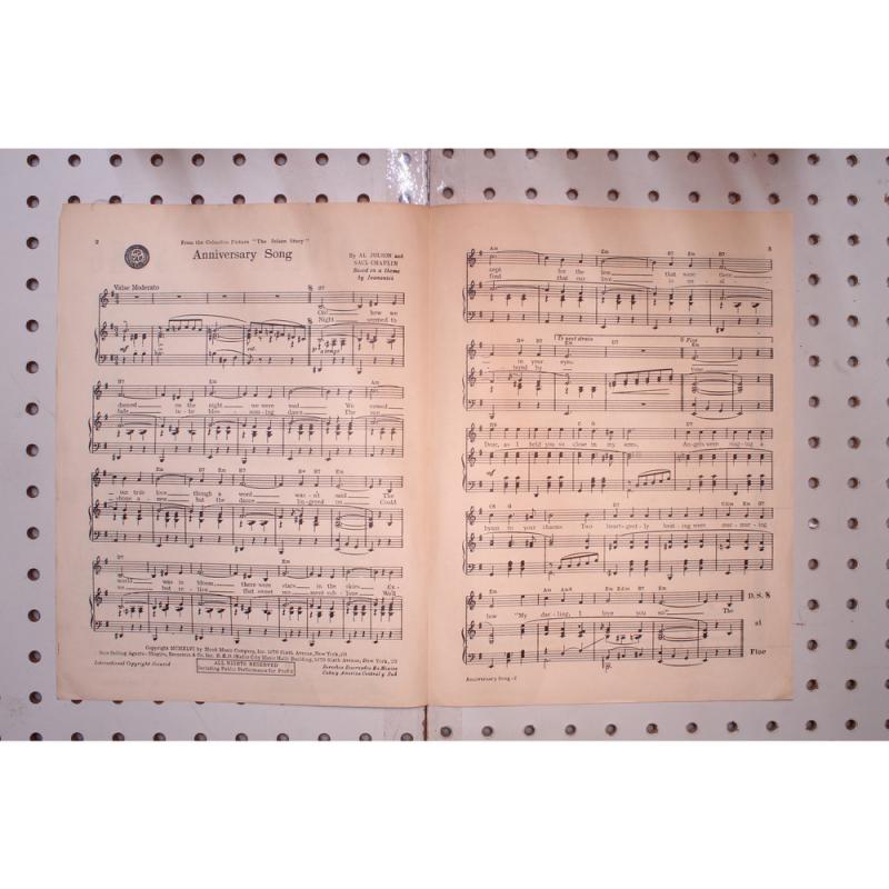 1946 - The Jolson story anniversary song - Sheet Music