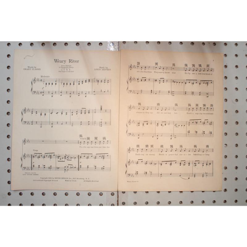 1929 - Weary River Irving Berlin inc. - Sheet Music
