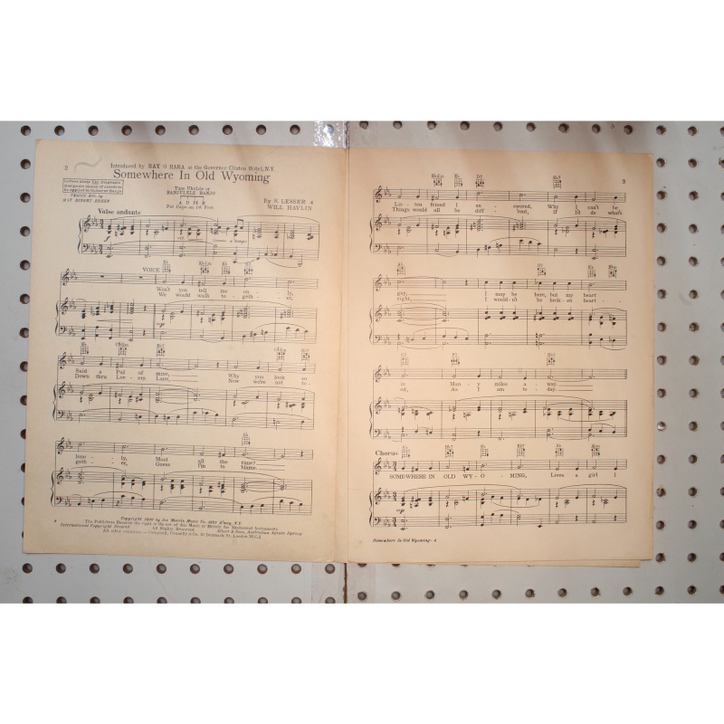 1930 - Somewhere in old Wyoming - Sheet Music
