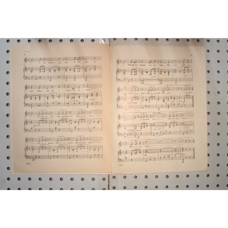 1924 - Memory Lane - Sheet Music