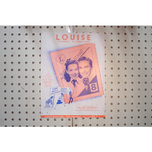 1929 - Louise you cant ration love - Sheet Music