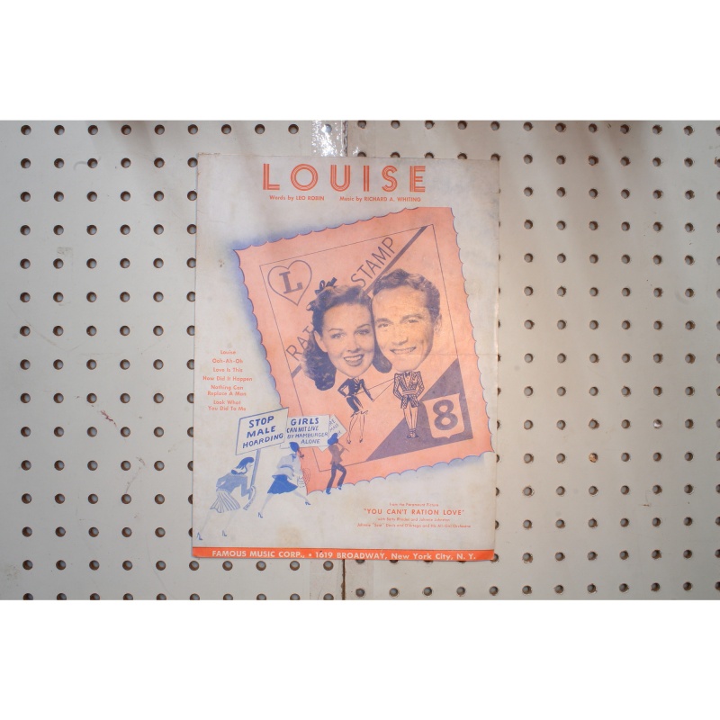 1929 - Louise you cant ration love - Sheet Music