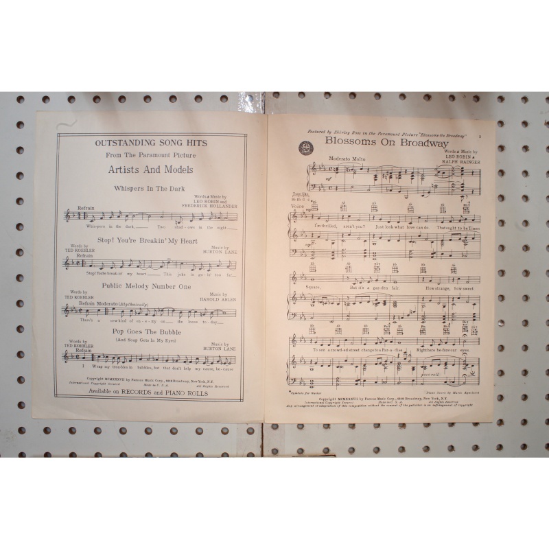 1937 - Blossoms on Broadway - Sheet Music