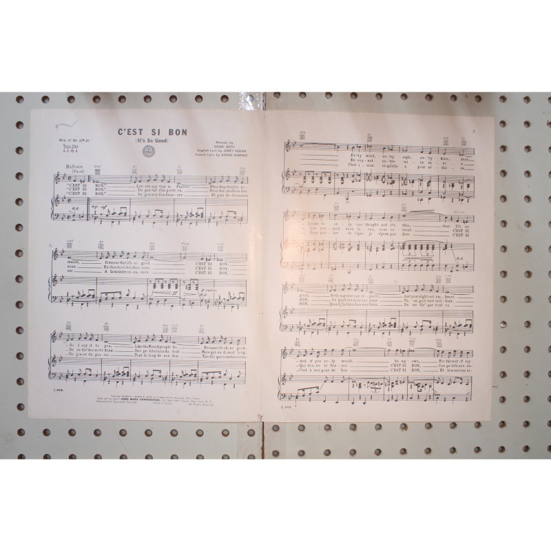 1963 - Cest Si Bon Eartha Kitt - Sheet Music