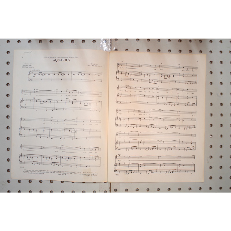 1967 - Aquarius hair - Sheet Music