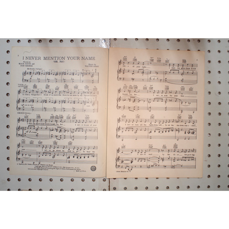 1943 - I never mention your name - Sheet Music