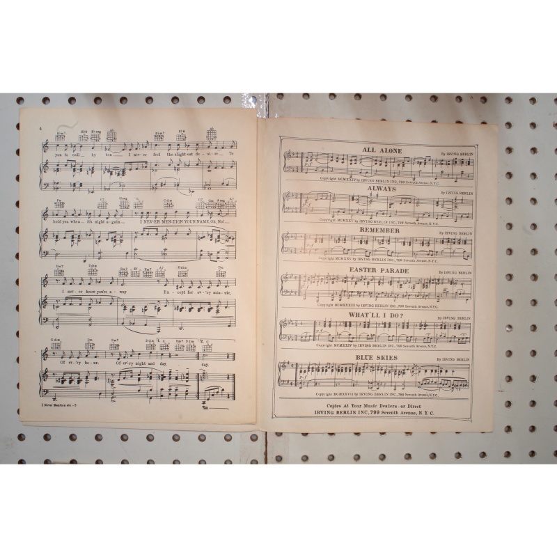 1943 - I never mention your name - Sheet Music