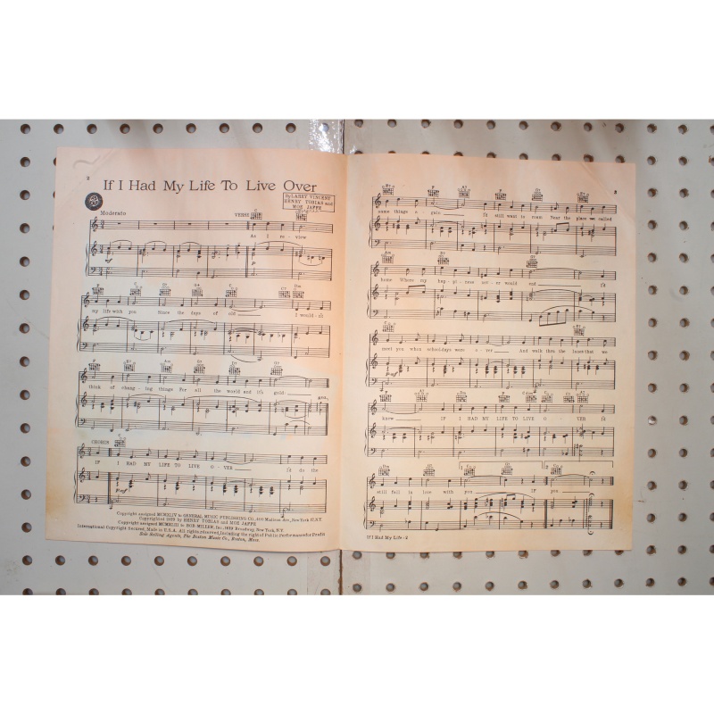 1939 - If I had my life to live over buddy Clark - Sheet Music