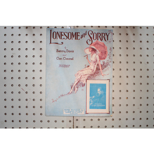 1926 - Lonesome and sorry Lou Raderman - Sheet Music