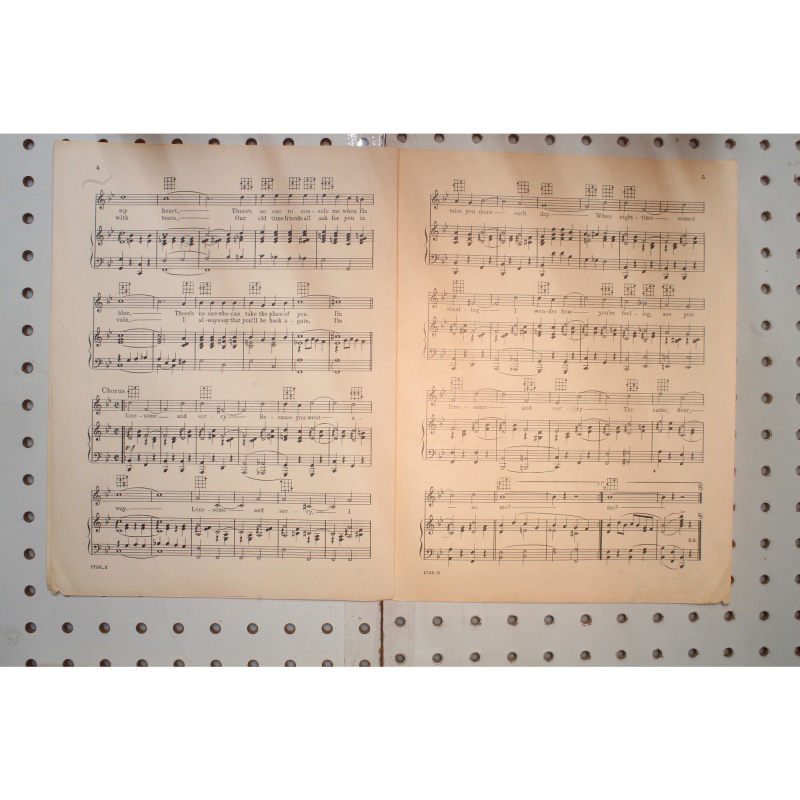 1926 - Lonesome and sorry Lou Raderman - Sheet Music
