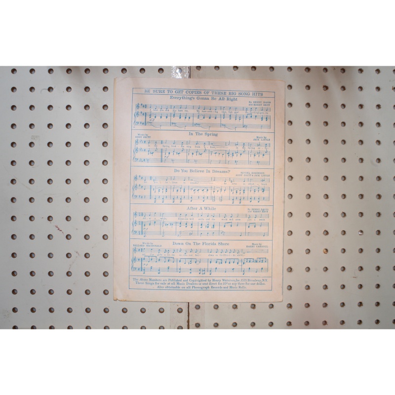 1926 - Lonesome and sorry Lou Raderman - Sheet Music