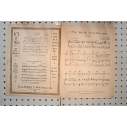 1926 - I wish I had my old gal back again - Sheet Music