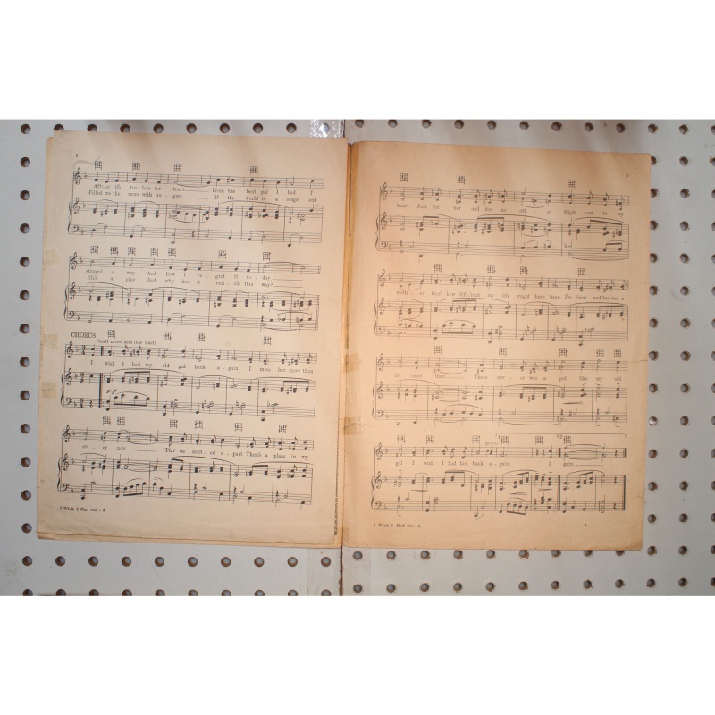 1926 - I wish I had my old gal back again - Sheet Music