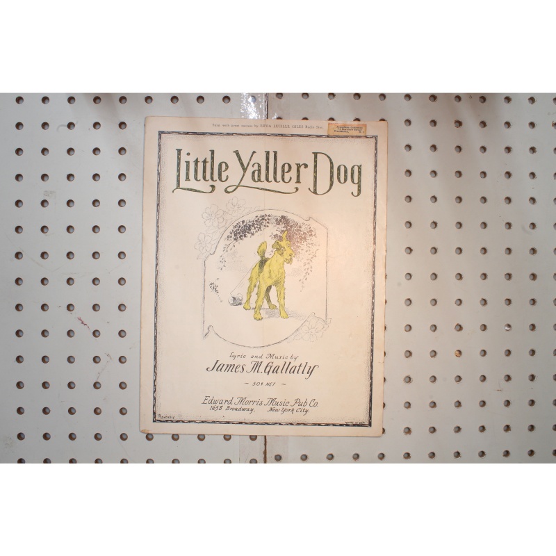 1919 - Little yaller dog - Sheet Music