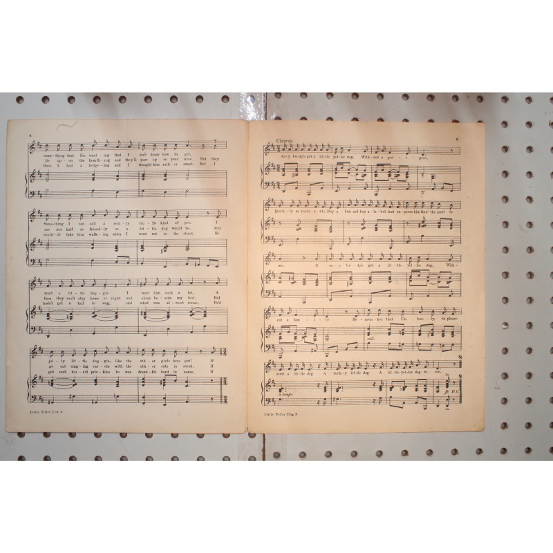 1919 - Little yaller dog - Sheet Music