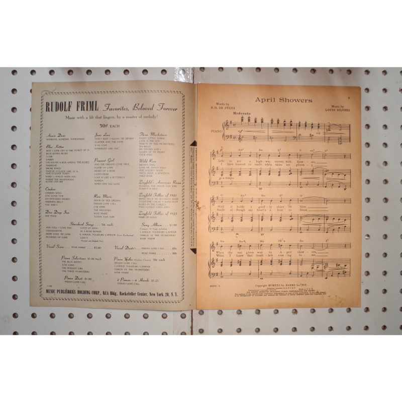 1921 - April showers the Jolson story - Sheet Music