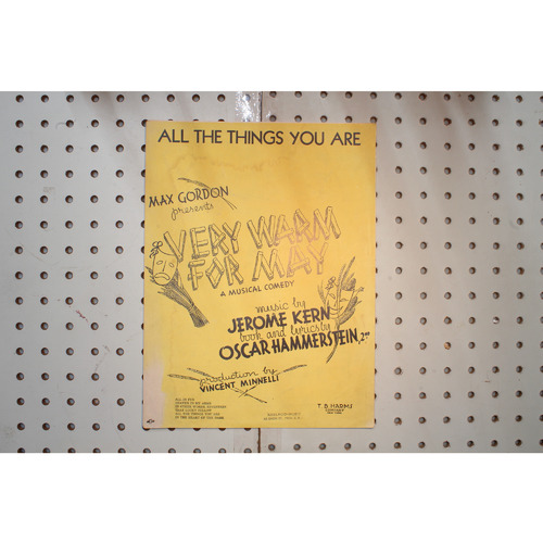 1939 - All the things you are very warm  for May - Sheet Music