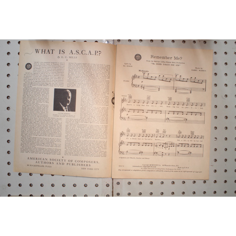 1937 - Remember me Mr. Dodd takes the air - Sheet Music