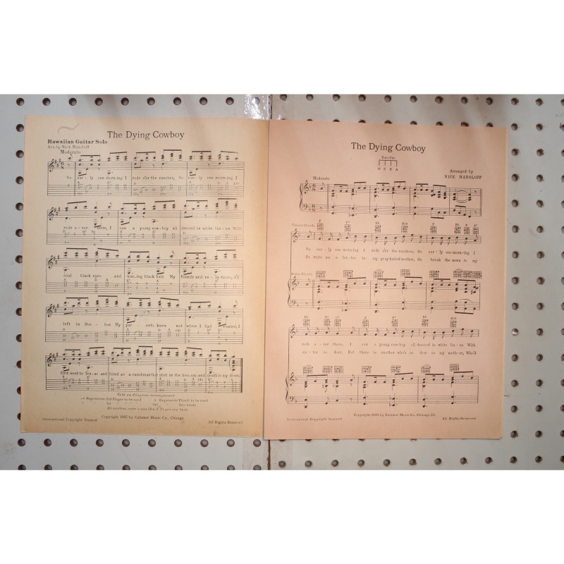 1935 - The dying cowboy - Sheet Music