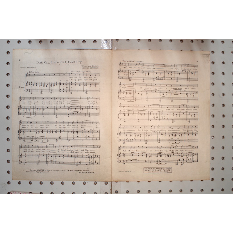 1918 - Dont cry little girl dont cry - Sheet Music