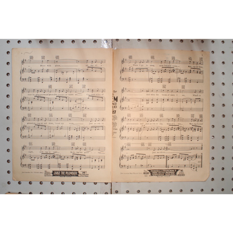 1927 - Just another day wasted away - Sheet Music