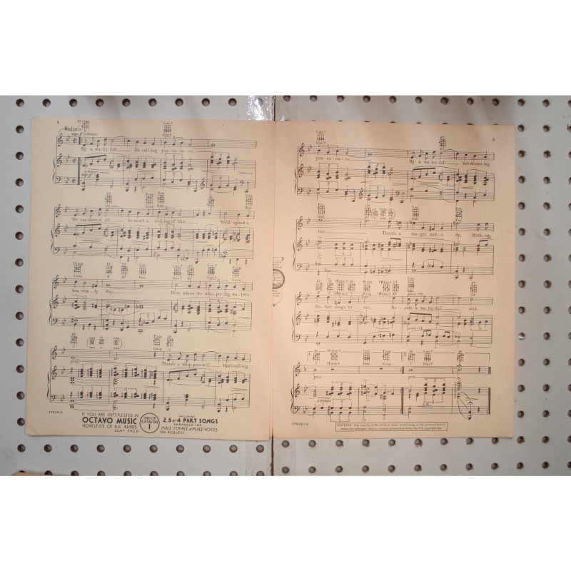 1933 - By a waterfall footlight parade - Sheet Music