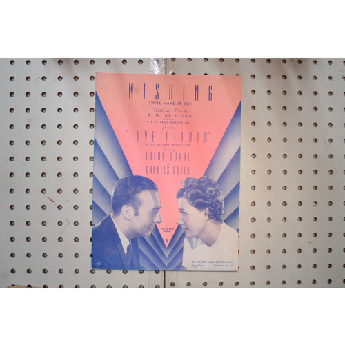 1938 - Wishing will make it so - love affair - Sheet Music